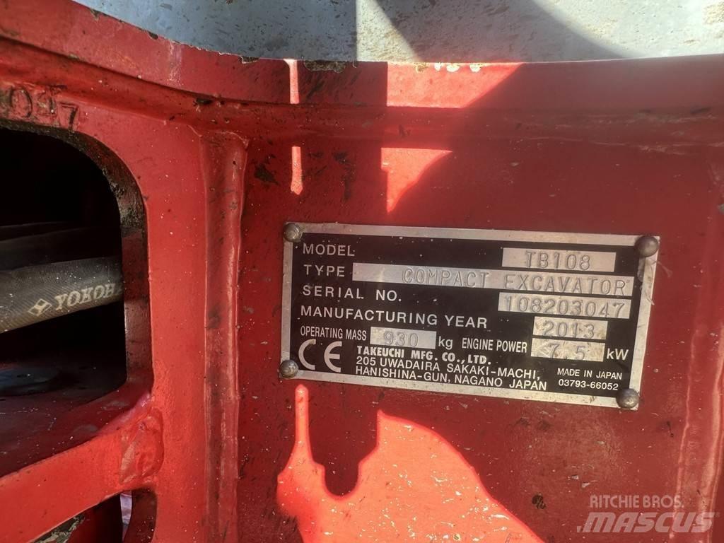 Takeuchi TB108 Mini kotrók < 7t