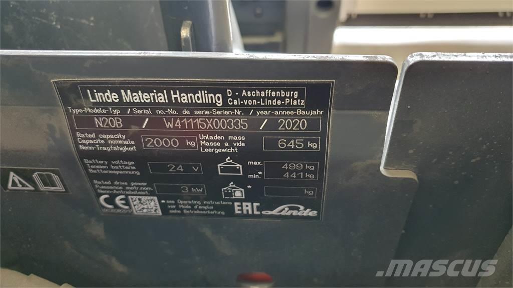 Linde N20B Komissiózó alacsony emelésű targonca