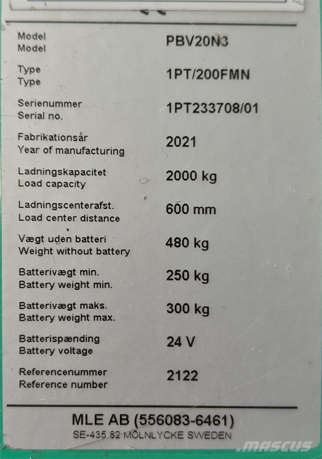 Mitsubishi PBV20N3 Platós targonca