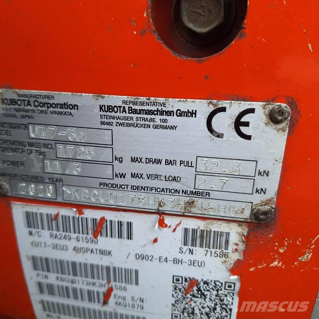 Kubota U 17-3 Mini kotrók < 7t
