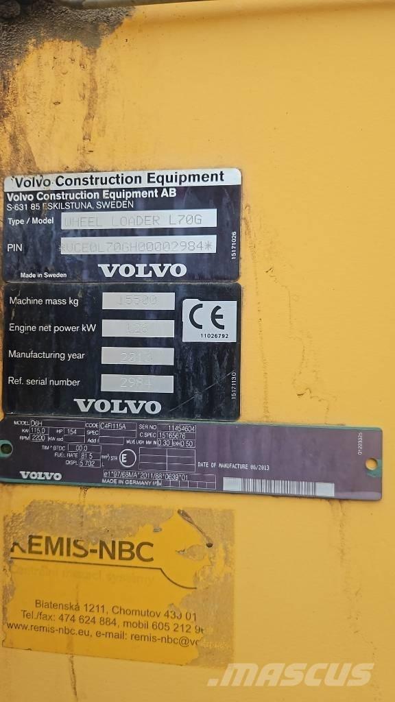 Volvo L 70 G Gumikerekes homlokrakodók