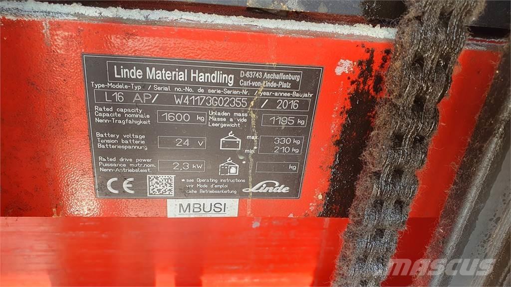 Linde L16AP Gyalogkíséretű targonca
