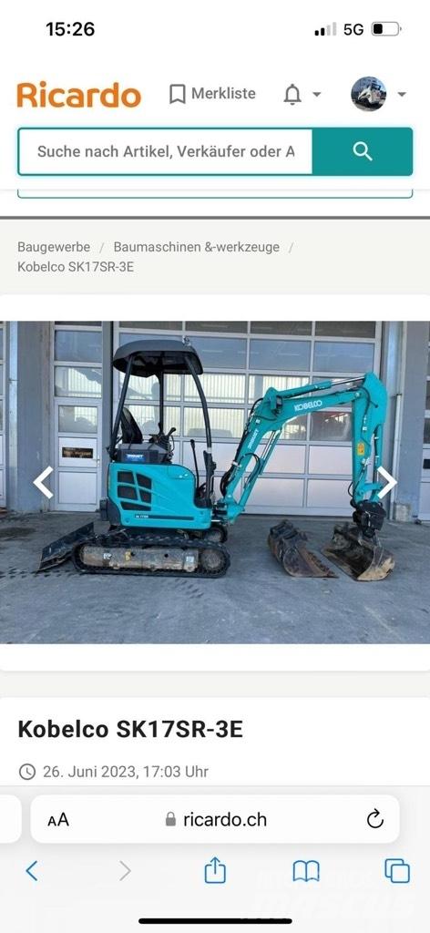 Kobelco SK17SR-3E Mini kotrók < 7t