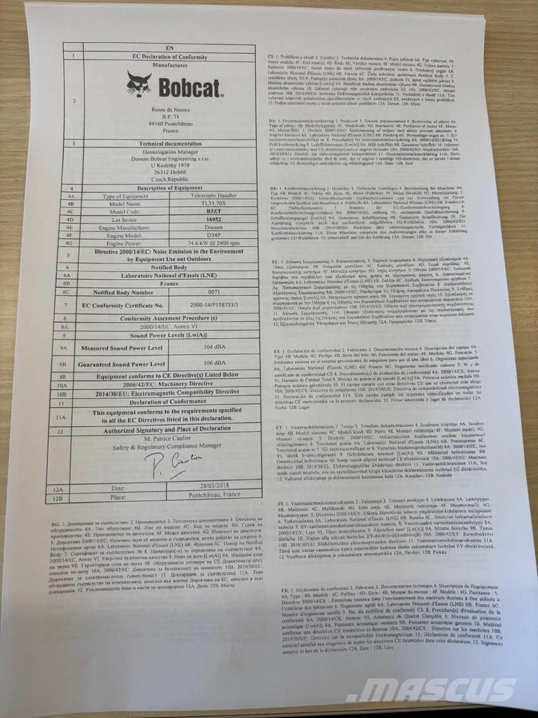 Bobcat TL35.70X Teleszkópos mezőgazdasági rakodók