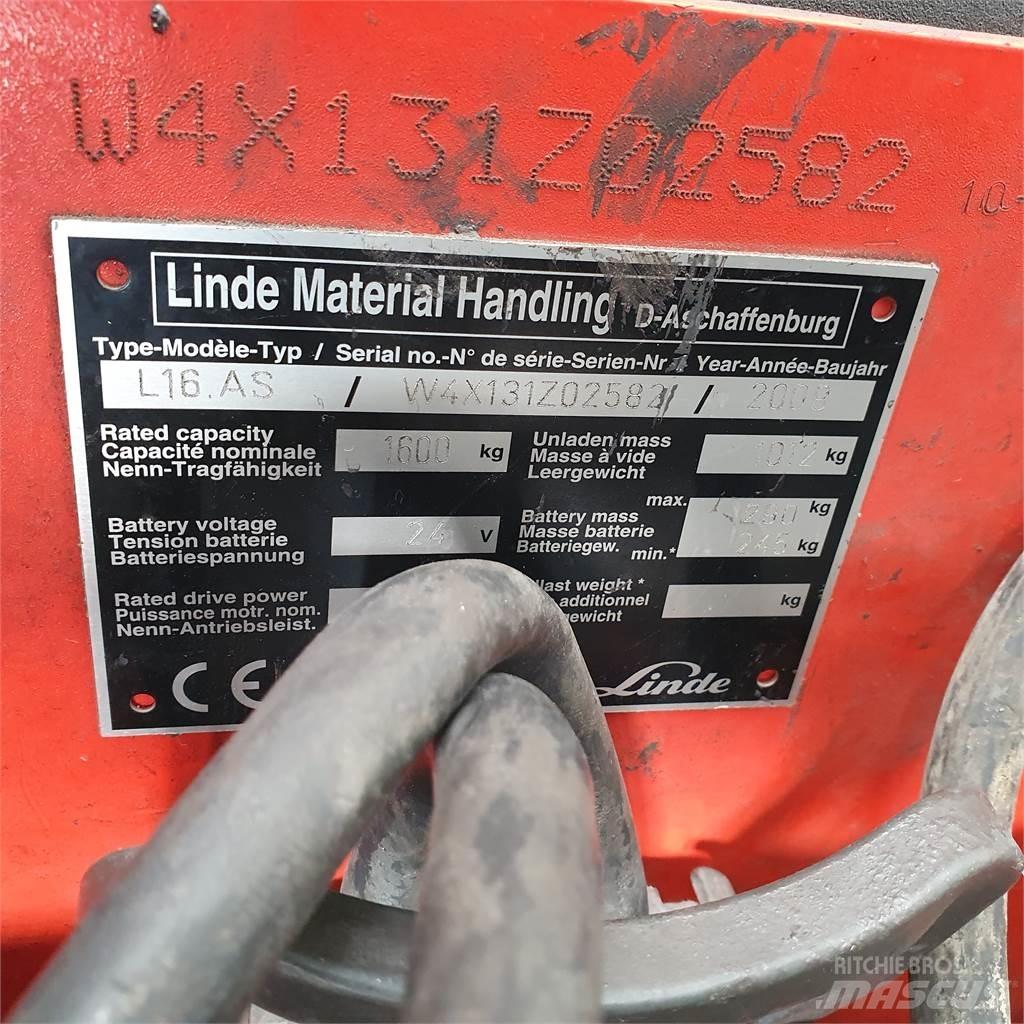 Linde L16AS Gyalogkíséretű targonca
