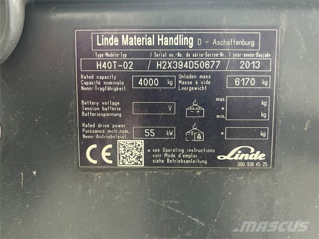 Linde H40T-02 Gázüzemű targoncák