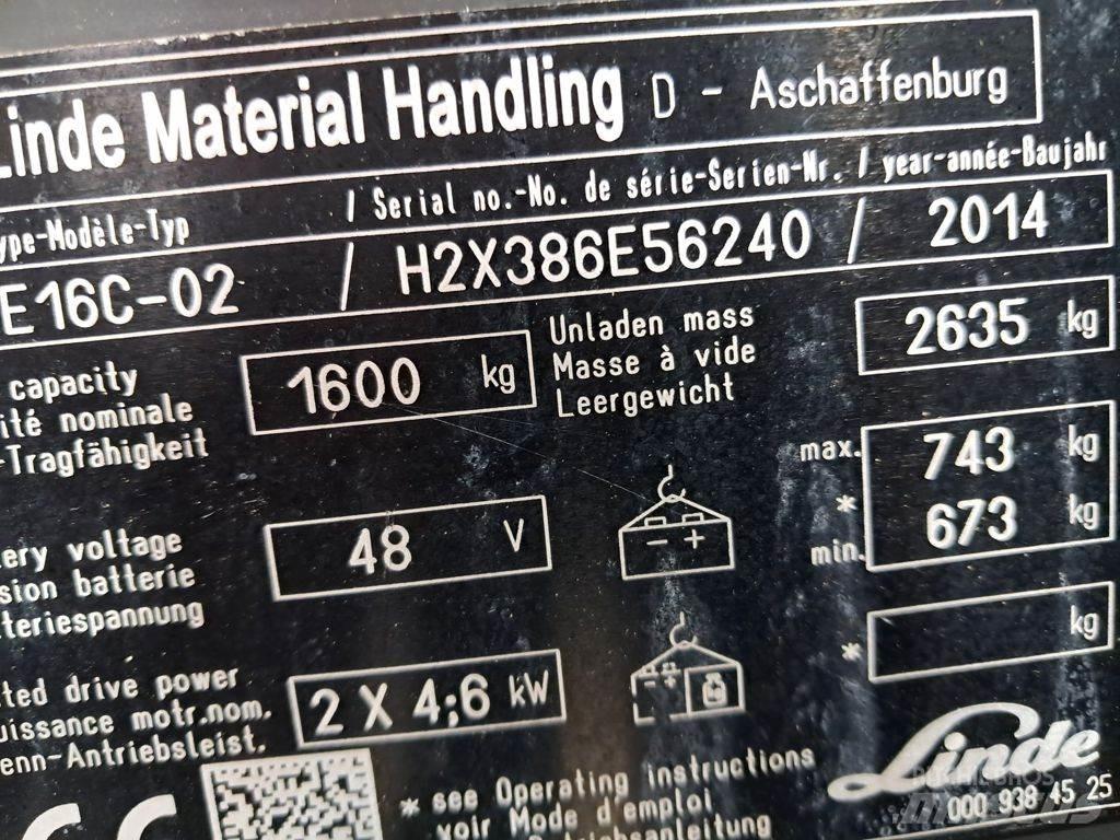 Linde E16C-02 Elektromos targoncák