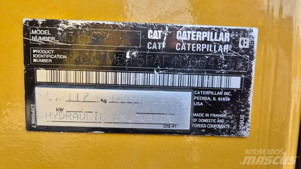CAT M 315 F Gumikerekes kotrók