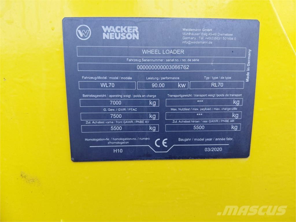 Weidemann WL 70 Gumikerekes homlokrakodók