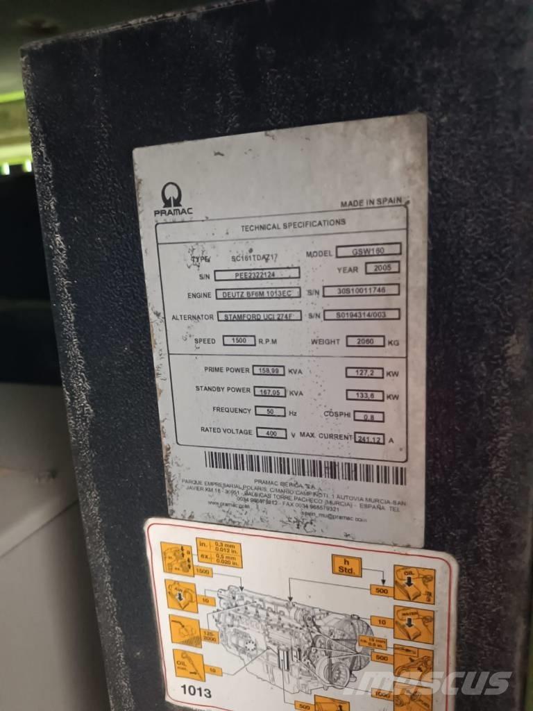 Pramac GSW 160 Dízel áramfejlesztők