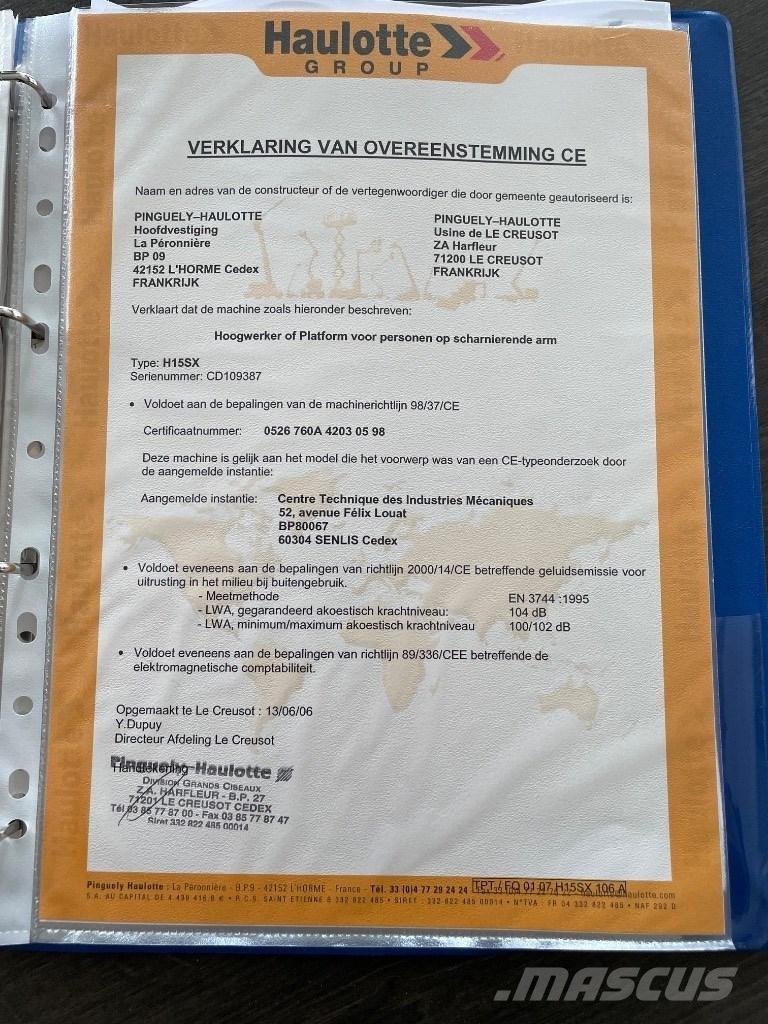 Haulotte H 15 SX Ollós emelők