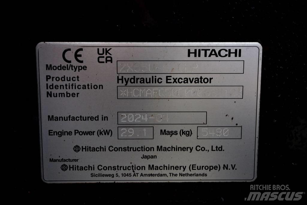 Hitachi ZX 55 U-6P Mini kotrók < 7t