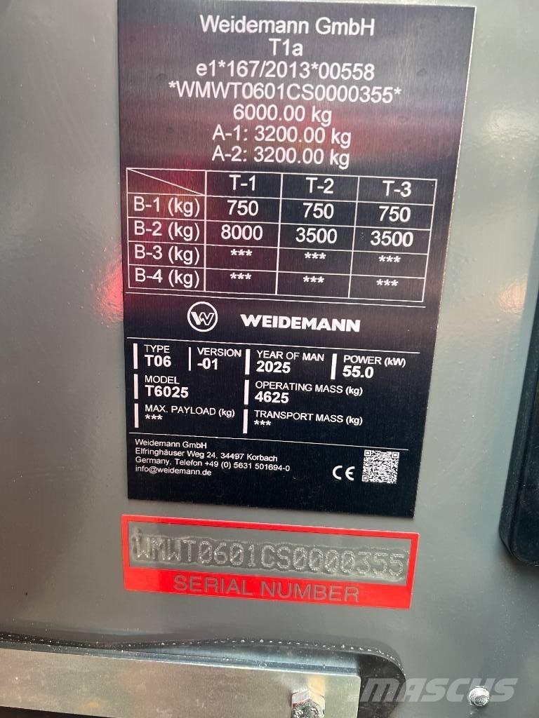 Weidemann T6025 Teleszkópos gumikerekes rakodók