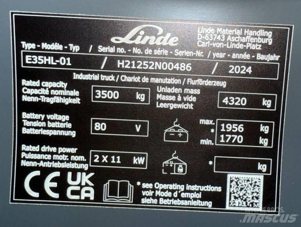 Linde E35HL/1252-01 Elektromos targoncák