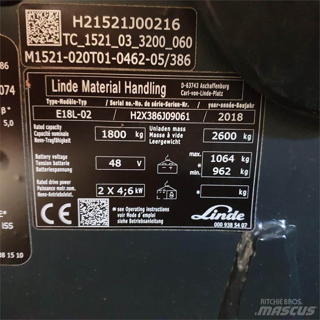 Linde E18L Elektromos targoncák