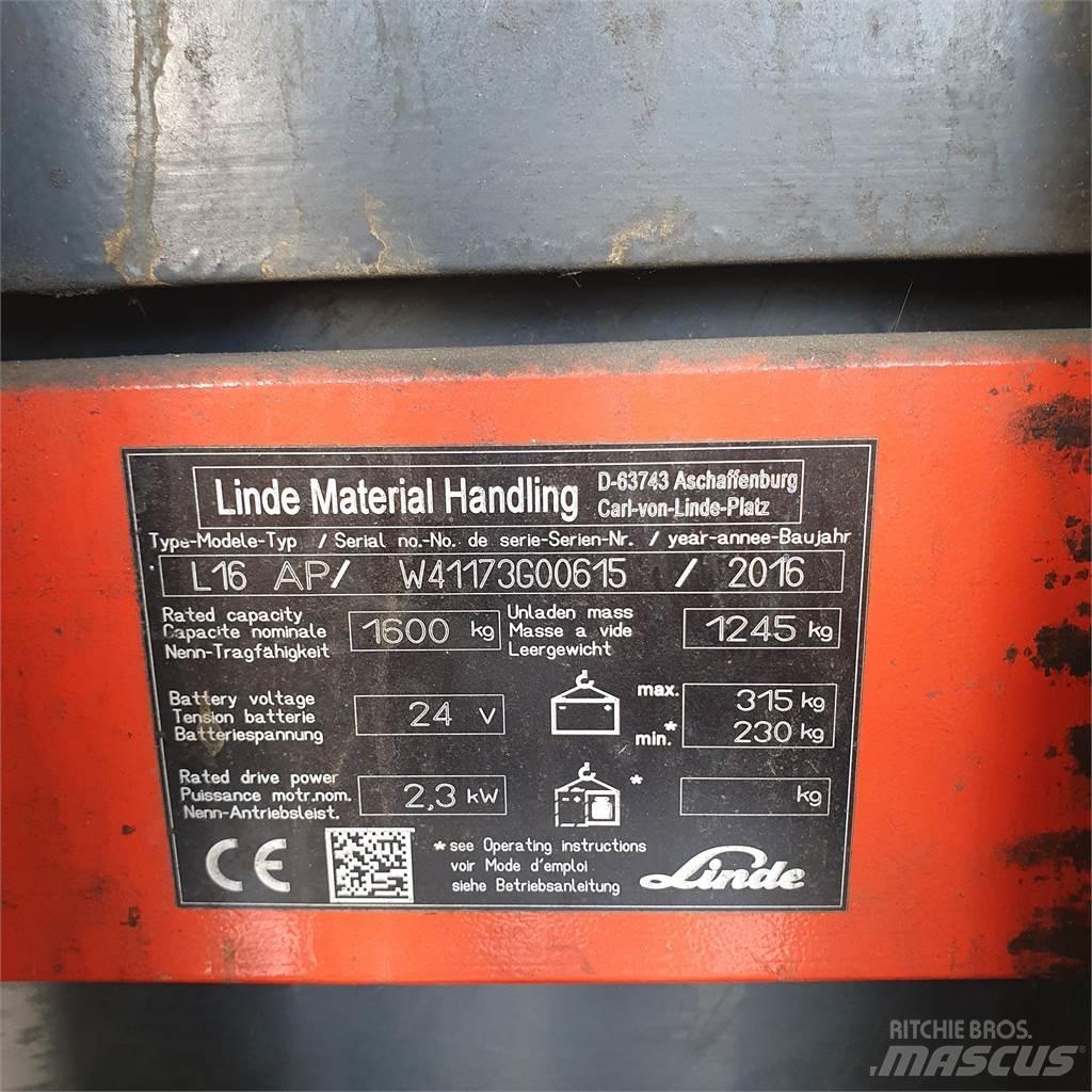 Linde L16AP Gyalogkíséretű targonca