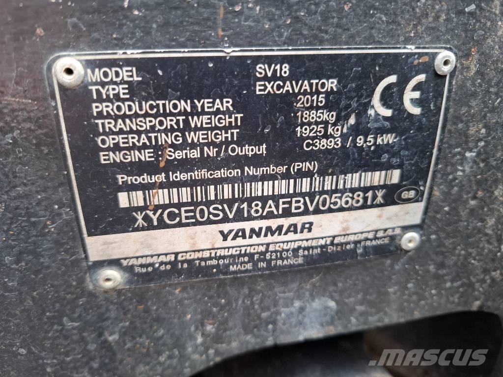 Yanmar SV 18 Mini kotrók < 7t