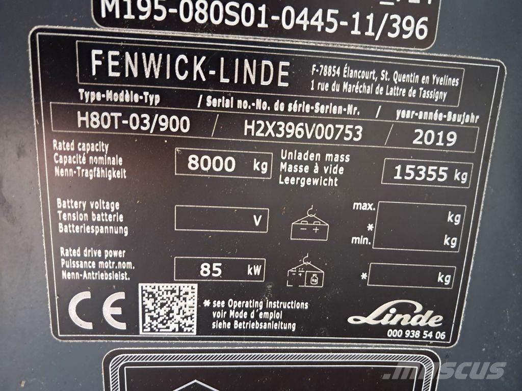 Linde H80T/03-900 Gázüzemű targoncák
