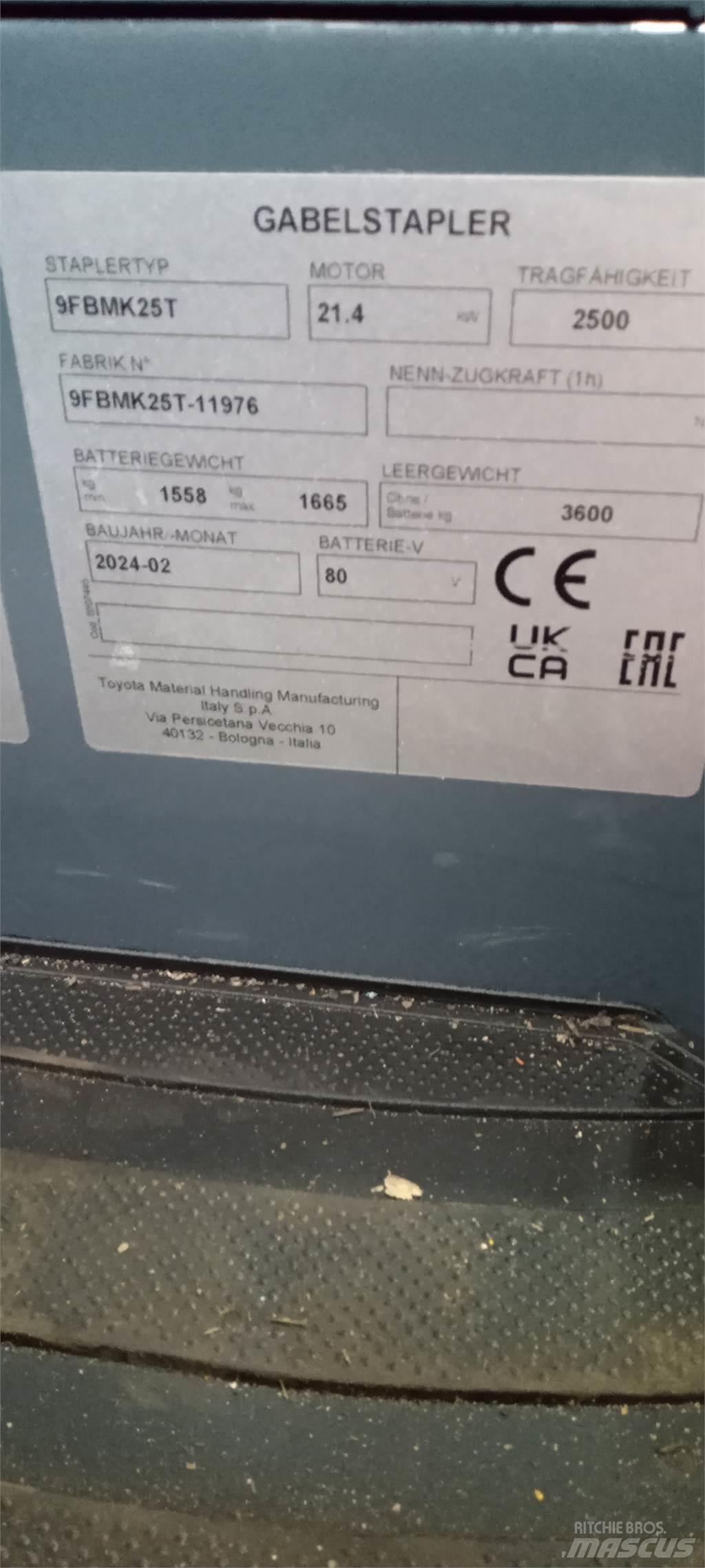 Toyota 9FBMK25T Elektromos targoncák