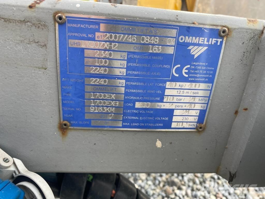 Omme 1700 EBX Pótkocsira szerelt emelők és állványok