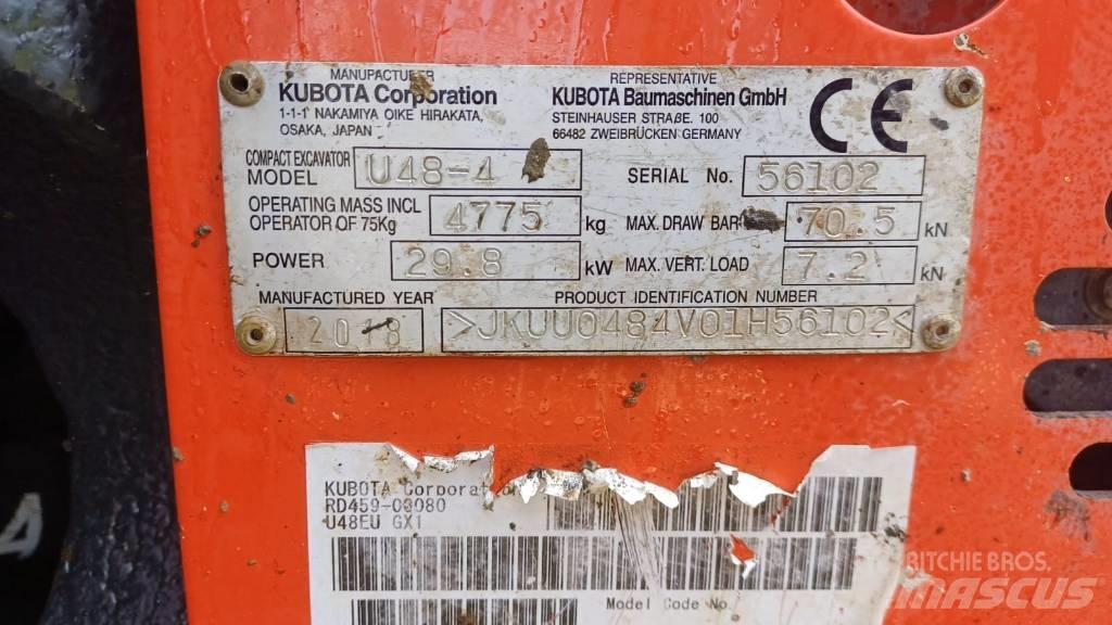Kubota U 48-4 Mini kotrók < 7t