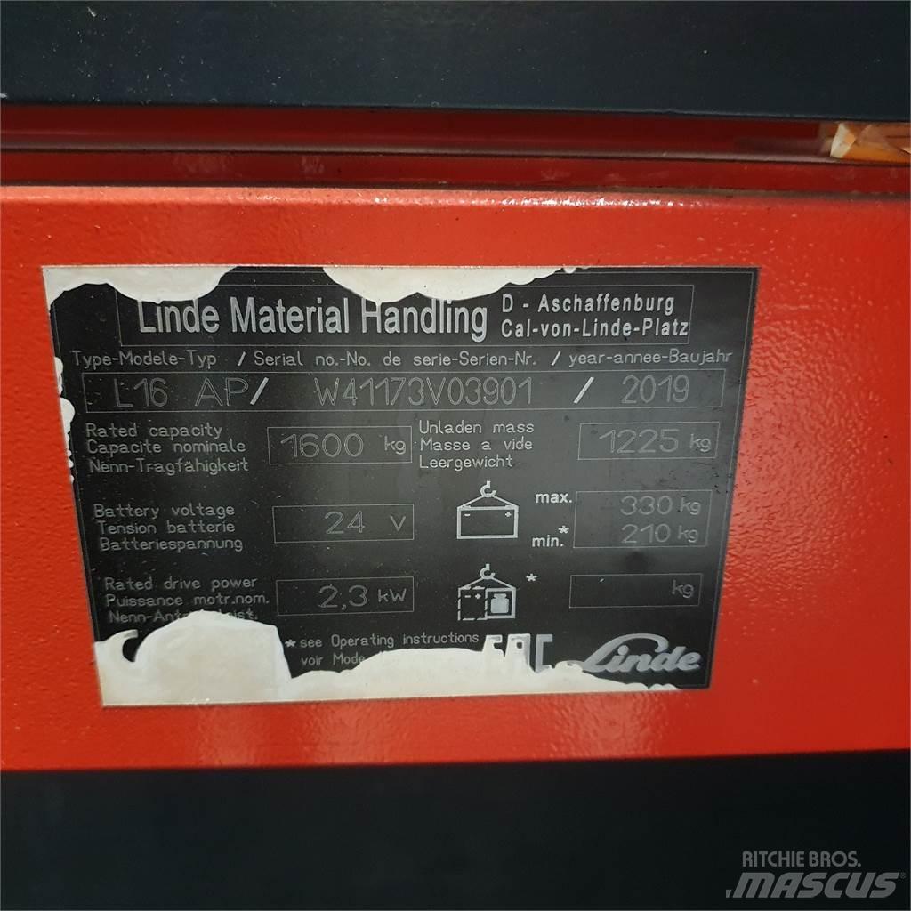 Linde L16APi Gyalogkíséretű targonca