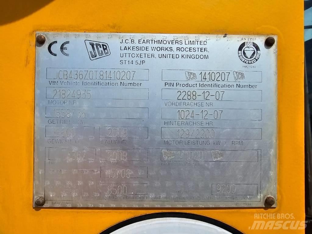 JCB 436 ZX Gumikerekes homlokrakodók