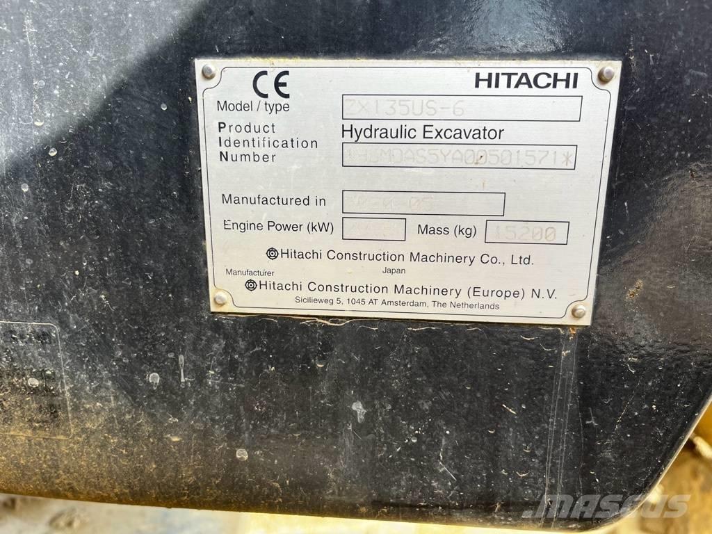 Hitachi ZX135US-6-2P Lánctalpas kotrók