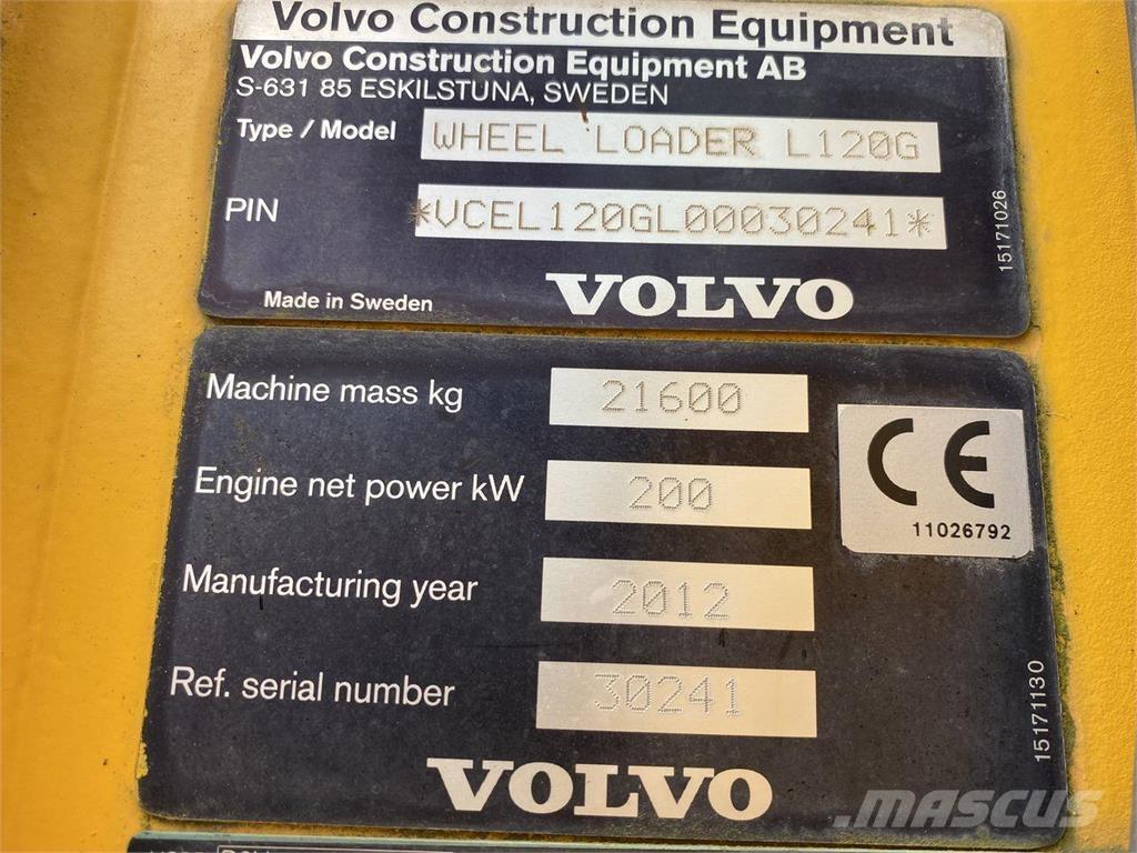 Volvo L120G Gumikerekes homlokrakodók