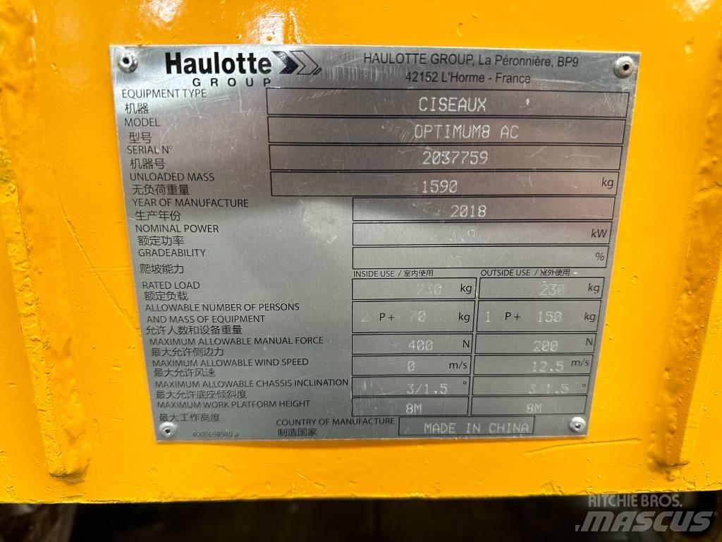 Haulotte OPTIMUM 8 Ollós emelők