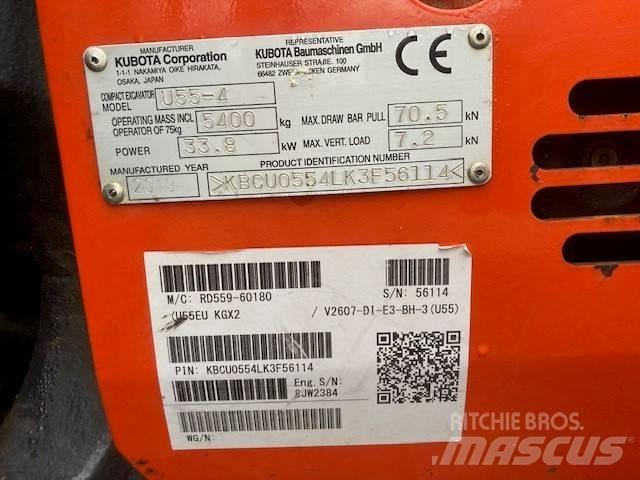 Kubota U 55-4 Mini kotrók < 7t