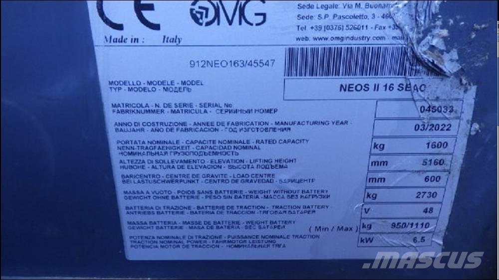 OMG NEOS II 16 SAEC Elektromos targoncák