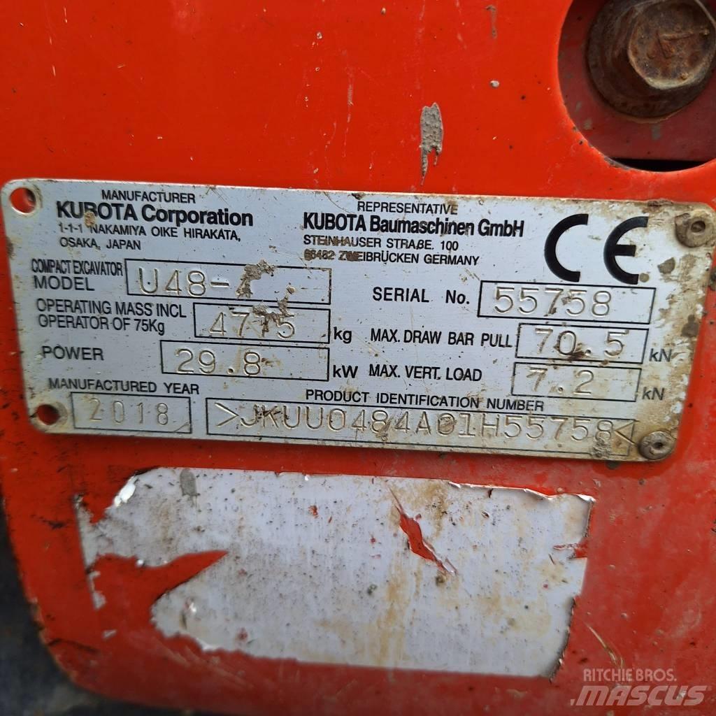 Kubota U 48-4 Mini kotrók < 7t