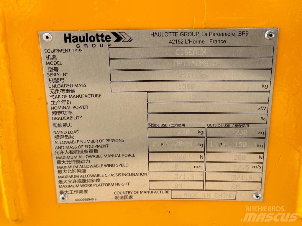 Haulotte OPTIMUM 8 Ollós emelők