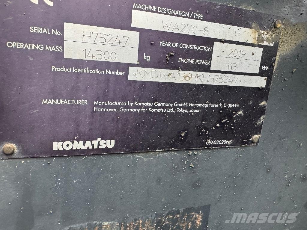 Komatsu WA 270-8 Gumikerekes homlokrakodók