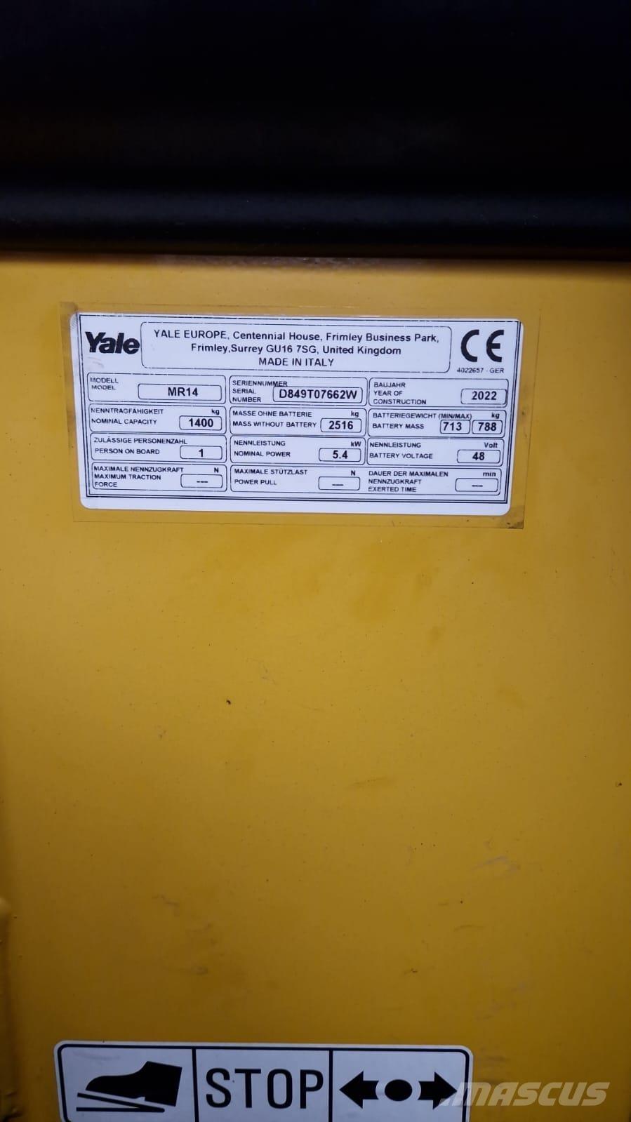 Yale MR14 Tolóoszlopos targonca