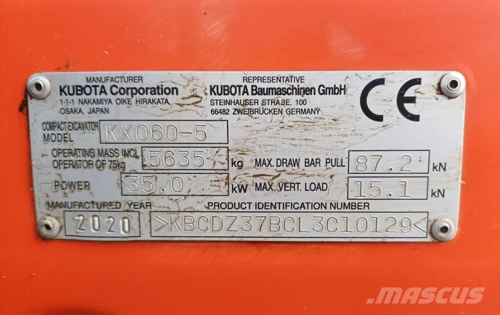 Kubota KX 060-5 Mini kotrók < 7t