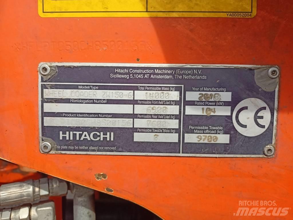 Hitachi ZW150 Gumikerekes homlokrakodók