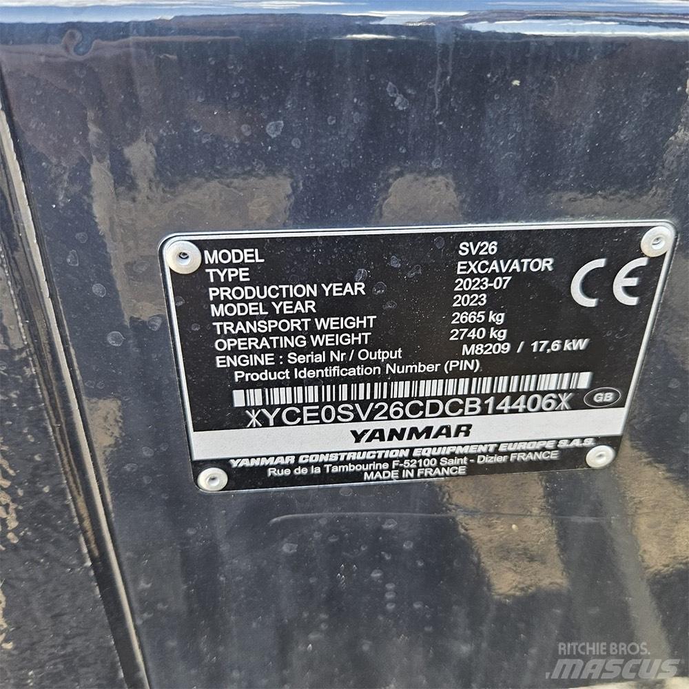 Yanmar SV 26 Mini kotrók < 7t