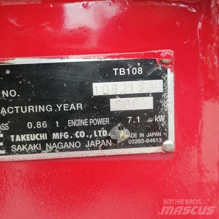 Takeuchi TB108 Mini kotrók < 7t