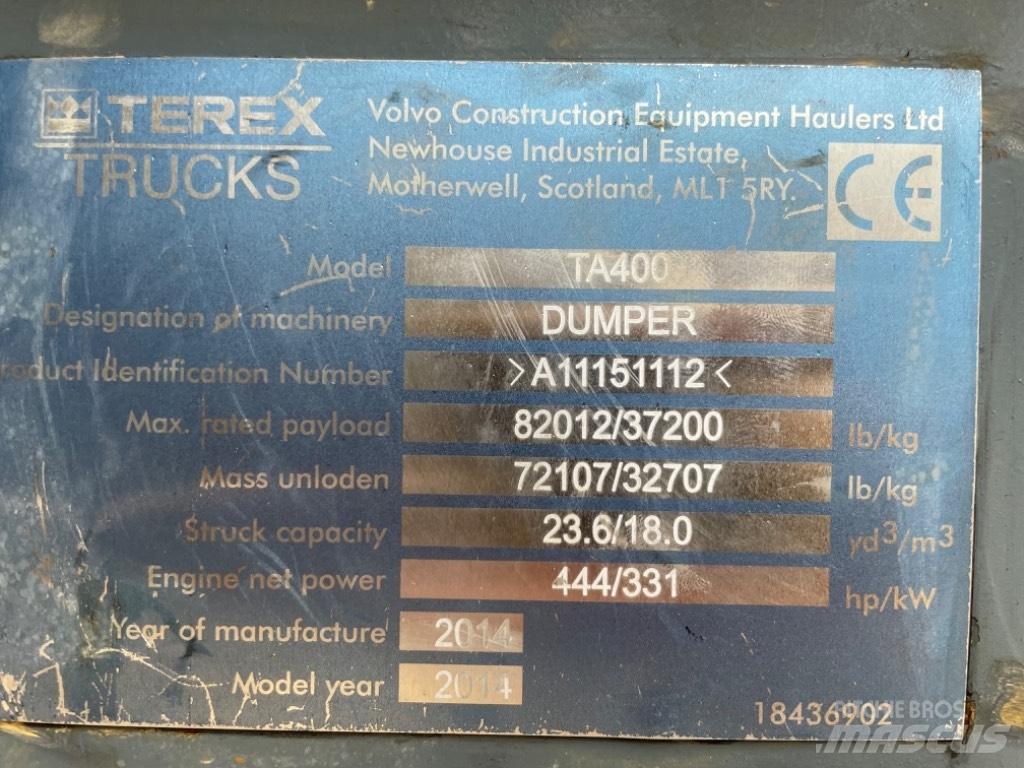 Terex TA 400 Csuklósdömperek