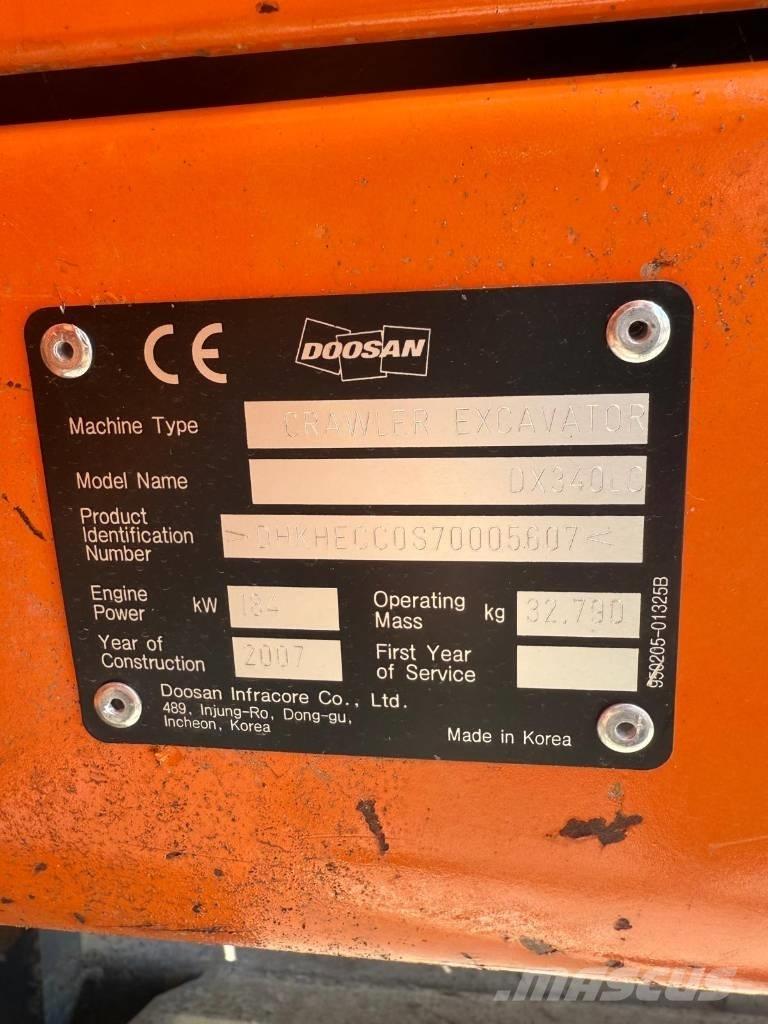 Doosan DX 340 LC Lánctalpas kotrók