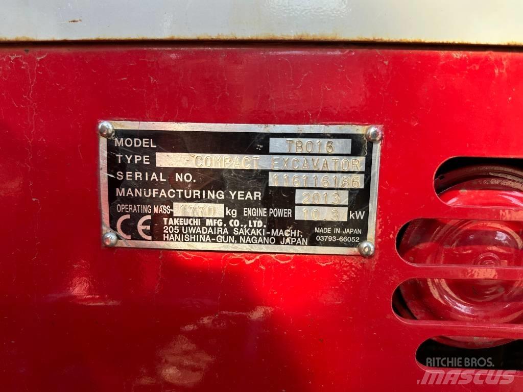 Takeuchi TB 016 Mini kotrók < 7t