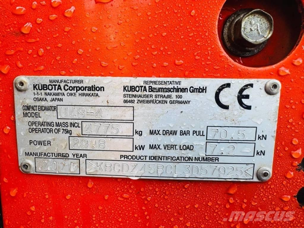 Kubota U 48-4 Mini kotrók < 7t