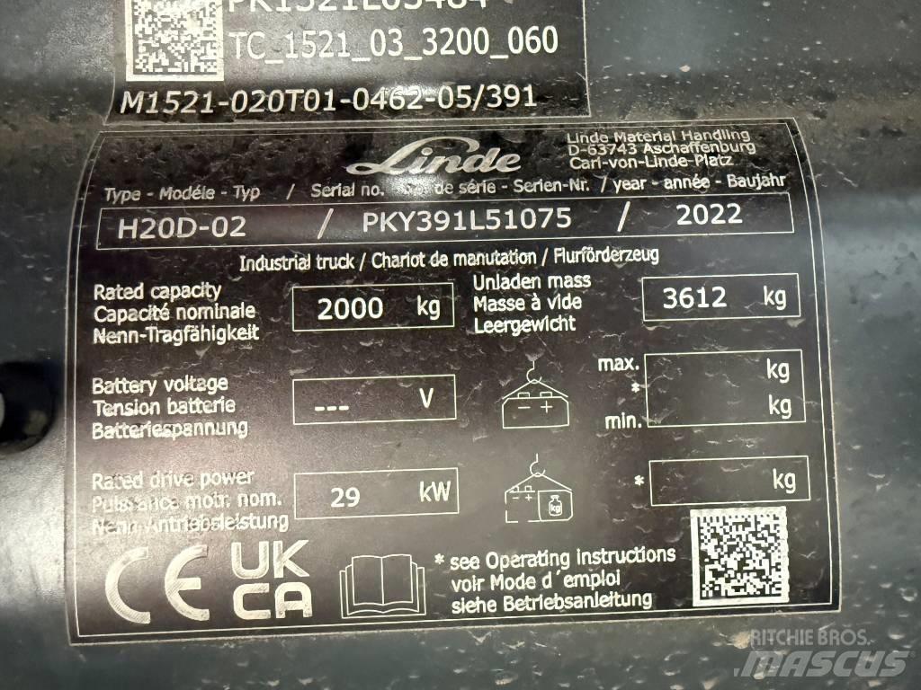 Linde H20D/391-02 Dízel targoncák