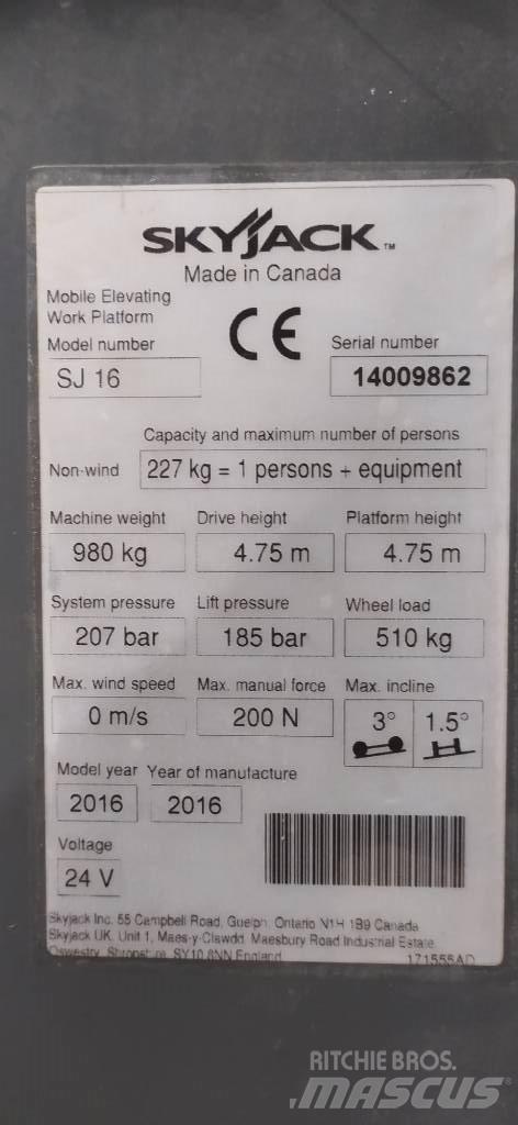 SkyJack SJ 16 Személyemelők