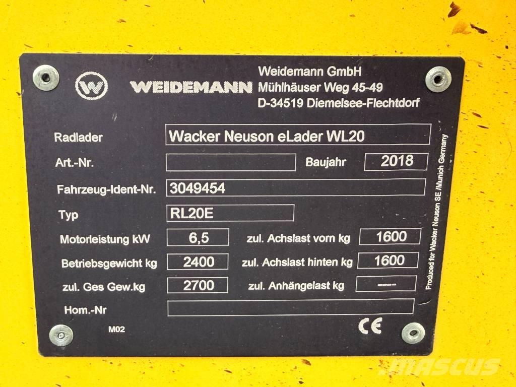 Wacker Neuson WL20e Gumikerekes homlokrakodók