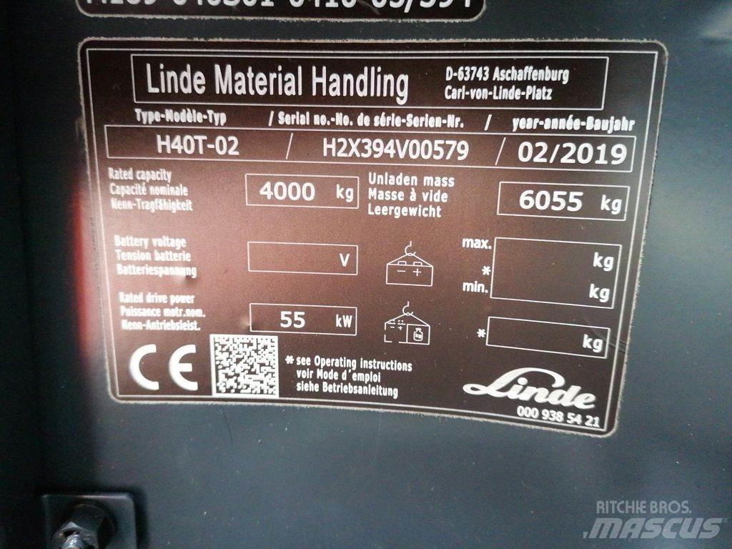 Linde H40T-02 Gázüzemű targoncák
