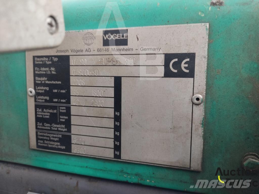 Vögele Super 800 Aszfalt terítõ gépek
