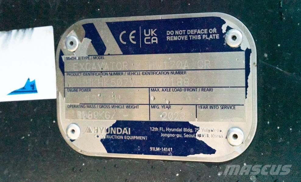 Hyundai HW 170 ACR Gumikerekes kotrók